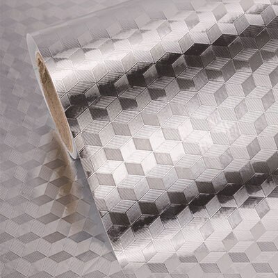 Keuken Olie-Proof Stickers Zelfklevende Verdikte Kasten Vochtbestendige Aluminiumfolie Keuken Hoge Temperatuur Papier: B / 40cmX2m