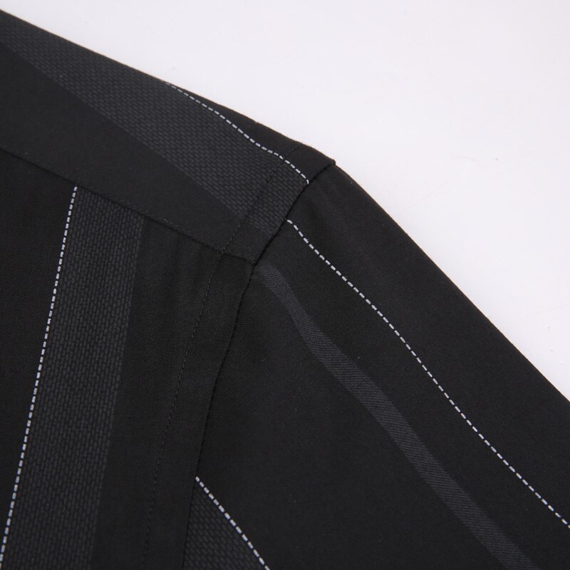 Camisas de vestir a rayas para hombre, camisa con botón debajo del cuello a la , de manga larga, estándar, cómoda, Premium
