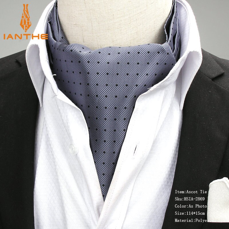 Men's Silk Cravat Tie - Handmade Jacquard Ascot For Weddings & Casual Wear
