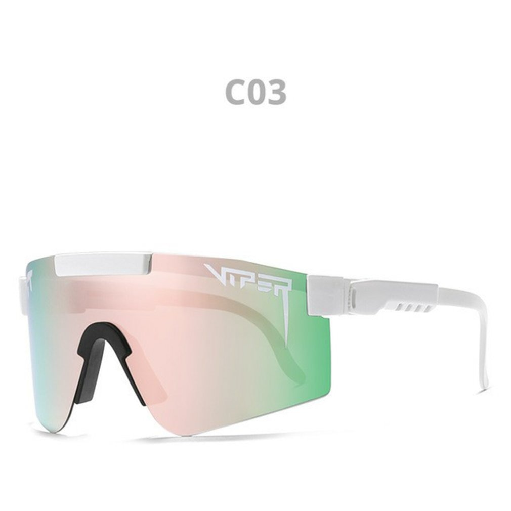Originale pit viper sport google polariserede solbriller til mænd og kvinder udendørs vindtæt briller uv spejlet linse: Blå