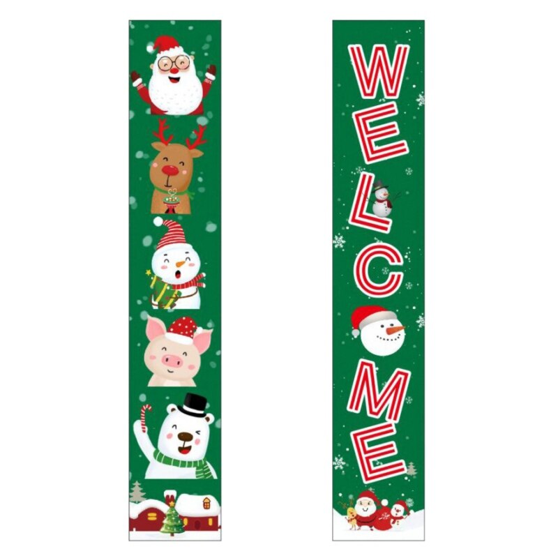 Christmas Porch Sign Merry Christmas Hanging Banne... – Vicedeal