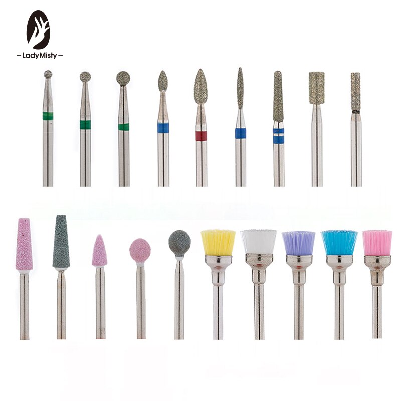 Ladymisty 1 stk roterende diamantbore neglebor 3/32 " elektriske neglefræsere pedicureskærere til manicure neglebor tilbehør