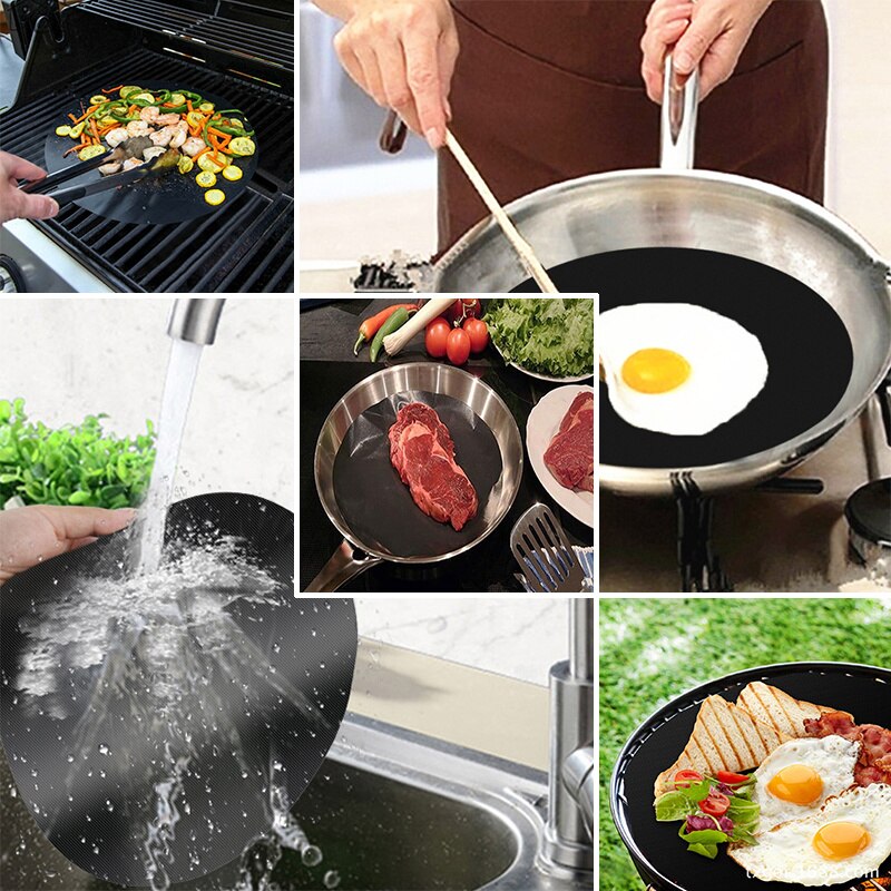 Reusable Non-stick BBQ Grill Mat 0.2mm Thick PTFE Barbecue Baking Liners Teflon Cook Pad Microwave Oven Tool Kitchen Accessories