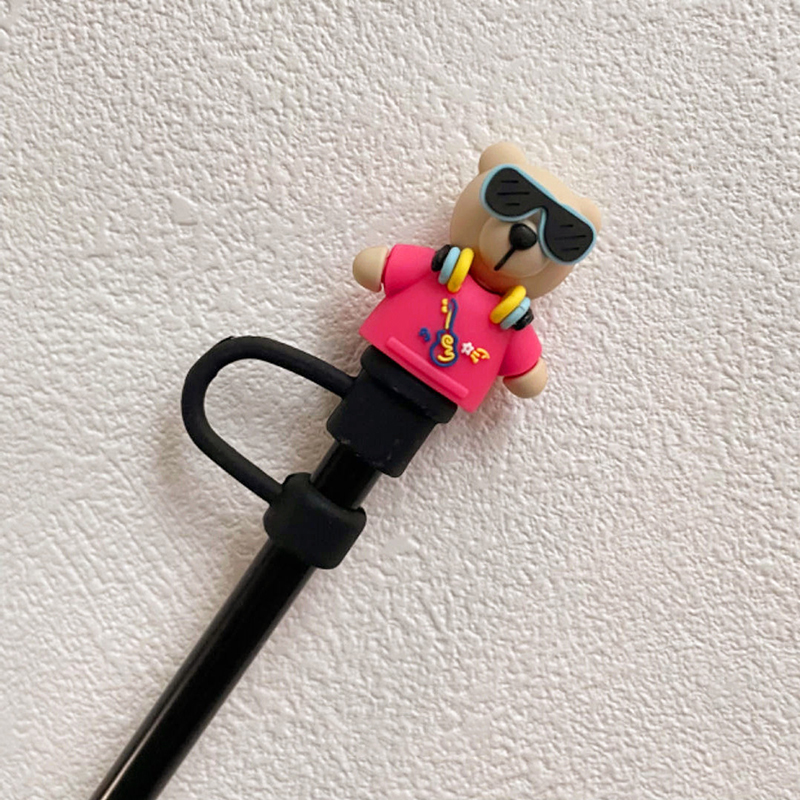 Hallowmas Pumpkin Straw Cover Cap Suitable For Starbucks 7-8mm Sippy Tumbler Cup Silicone Straw Covers Reusable Dust Stopper: Dark Khaki