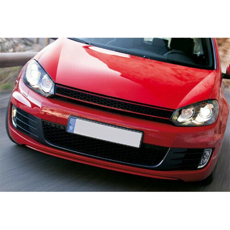 Grille for-Golf 6 MK6 , ABS Plastic Black & Red Trim Front Bumper Grill Hood Mesh