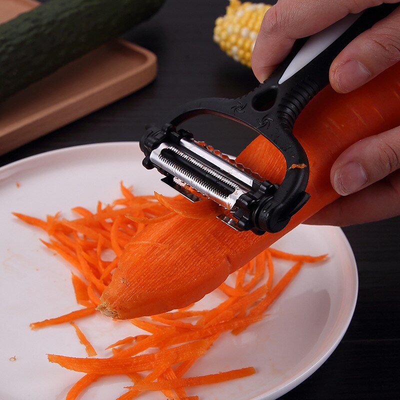 360 Degree 3 In 1 Rotating Cutter Multifunctional Rotary Vegetable Peeler Cabbage Potato Slicer Fruit Knife Kitchen Gadget