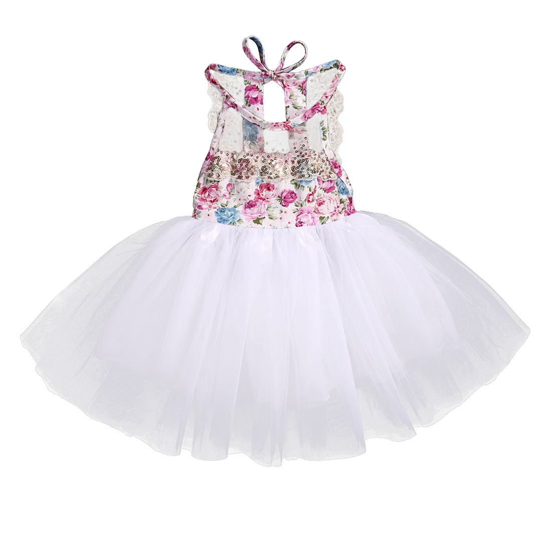 Emmababy – robe Tutu en dentelle à paillettes, – Grandado