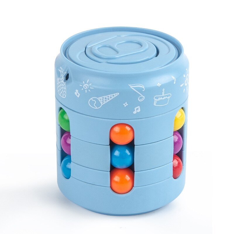 Can Cube Top fagioli colorati Finger Spinning allevia lo strumento di decompressione dello Stress per bambini e adulti: Blu