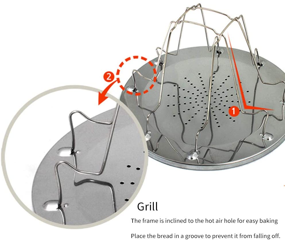 1Pc Practical 4 Slice Bread Toast Rack Grill Gas Stoves Cooker BBQ Camping Toaster Tray Stainless Steel Plates