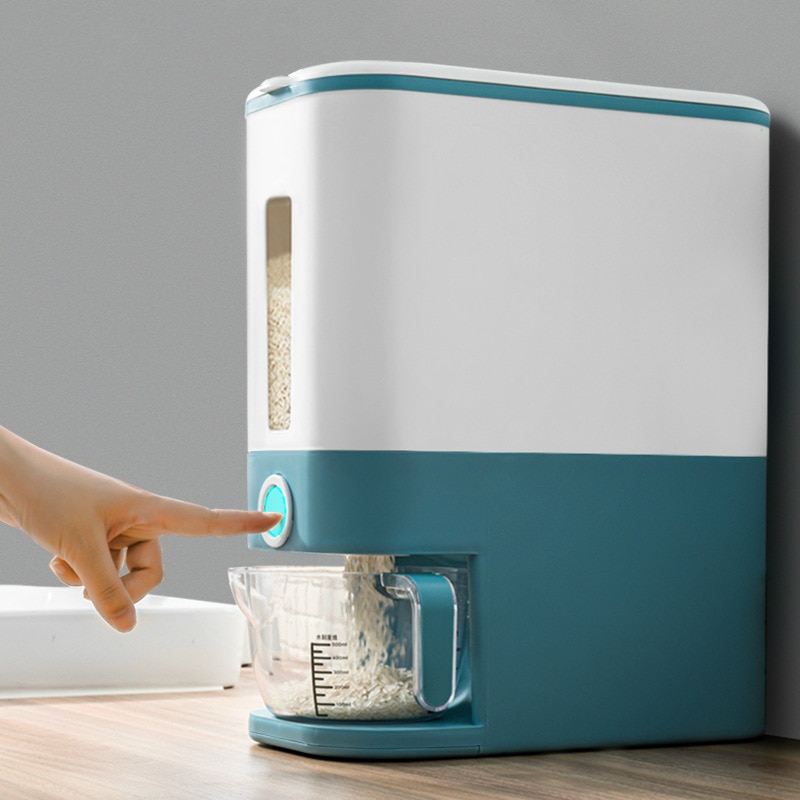 Küche Reis Kasten Lagerung Kasten Automatische Getreide Spender Boxs Feuchtigkeit-beweis Versiegelt Müsli essen Kasten Korn Behälter Reis Container