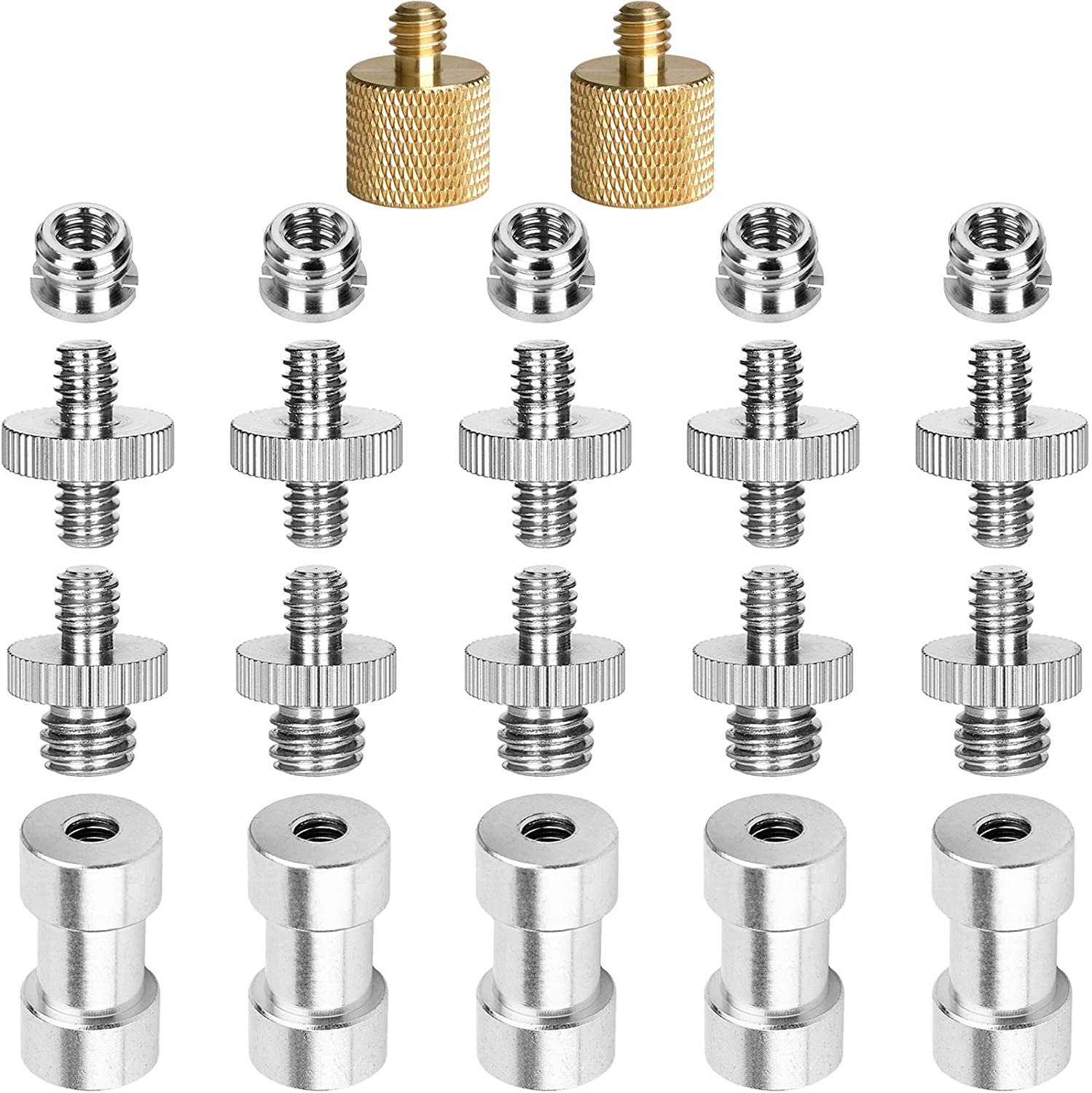 22Pack Camera Schroef Adapter 1/4 1/4 Schroef 1/4 3/8 Statief Schroef Adapter Converter Messing Schroef Adapter Spigot schroef Mount