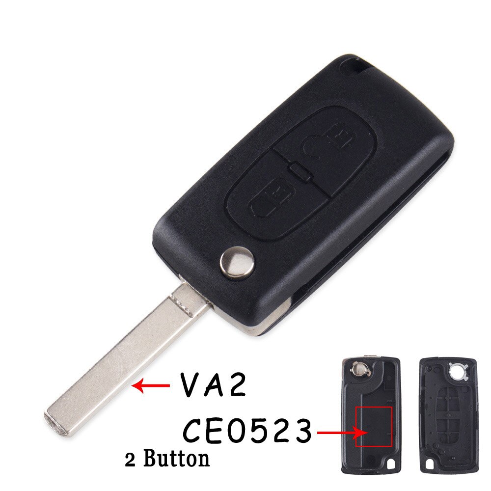 KEYYOU odwróć składany 2 przyciski obudowa kluczyka robić samochodu z pilotem muszla dla PEUGEOT 206 307 308 207 407 408 dla Citroen C2 C3 C4 C5 C6 C8: model 4