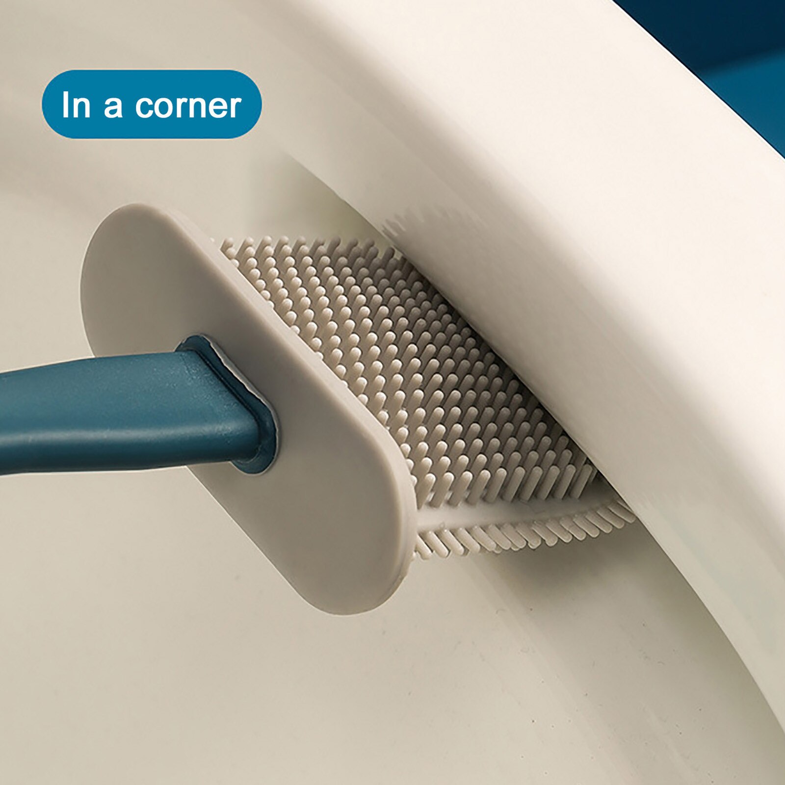 25# Silicone Brush Toilet Brush Holder Cleaning Brush Set Toilet Brush Holder Set Clean Tool Durable Bathroom