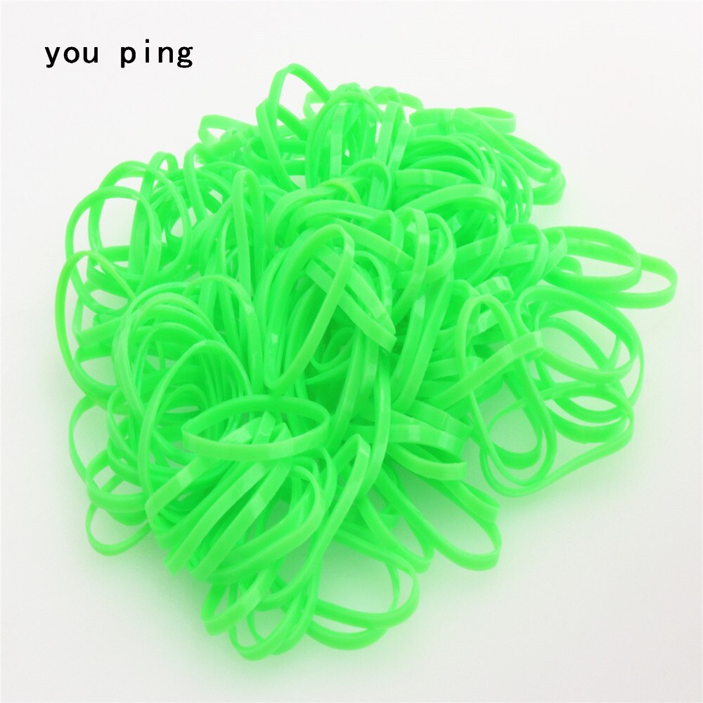 901 Pink Rubber Band Elastic Rope Women Girls child Tie Hair Styling Tools Students School Supplies: Fluorescent green