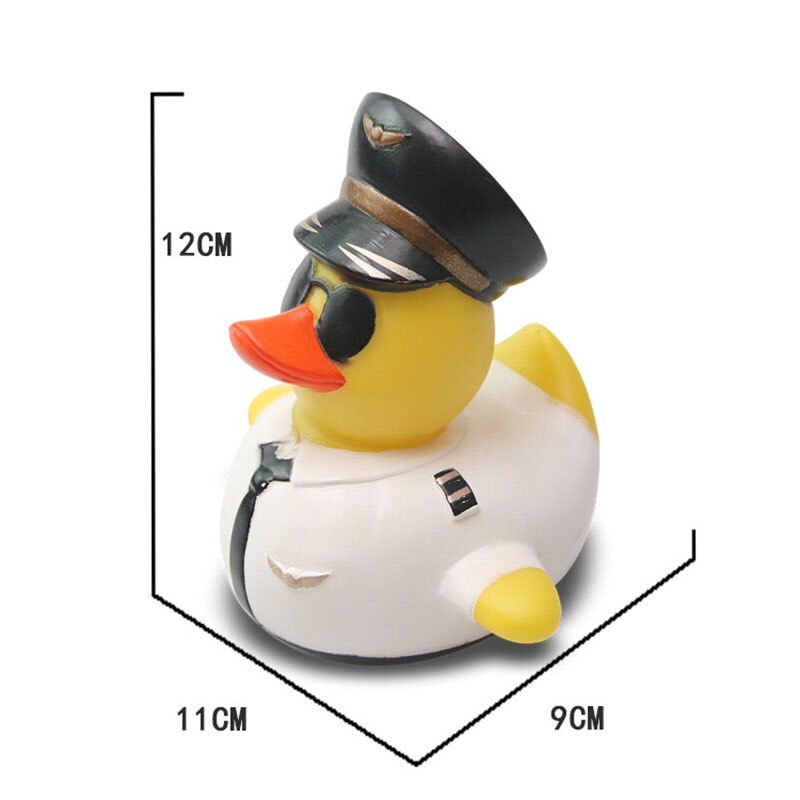 ESALINK Rubber Duck Style Spoof Duck Red Hockey Rhubarb Duck Black Hat Toy Duck Children Toy Duck: YN014-1pcs