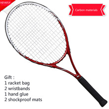 Volwassen tennisracket, enkele opname beginners, hoge school tennisracket carbon mannen en vrouwen algemene opleiding tennisracket