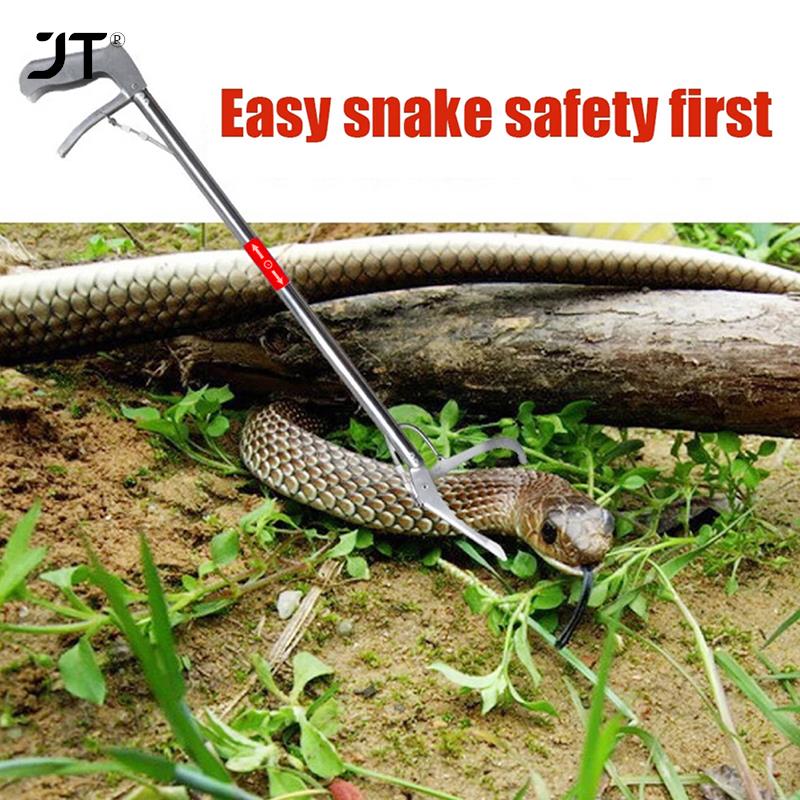 1.2m Foldable Snake Tongs Stick Easy Reach Pick Up Tool Foldable Garbage Clip Full-body Stainless Steel