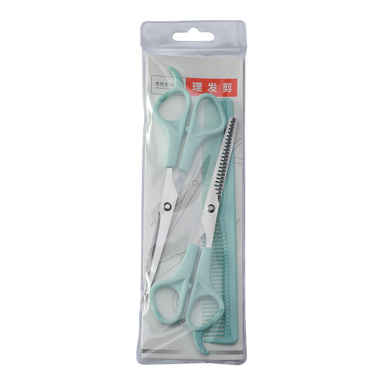 Household Hairdressing Scissors Thinning Shears Hair Cutting Barber Scissors Flat Tooth Scissor Comb 3pcs Set Hair Styling Tools: black