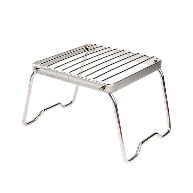 Multifunction Folding Campfire Grill Stand Tourism Portable Camping Grill Grate Outdoor Cookware BBQ Rack Wood Gas Stove Bracket: Default Title