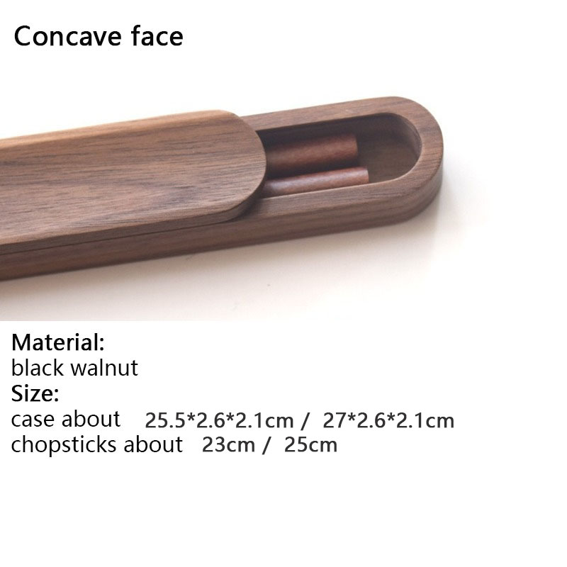 Wooden Life Minimalist Chop Sticks Black Walnut Solid Wood Chopsticks Set with Box Case Portable Outdoor Travel