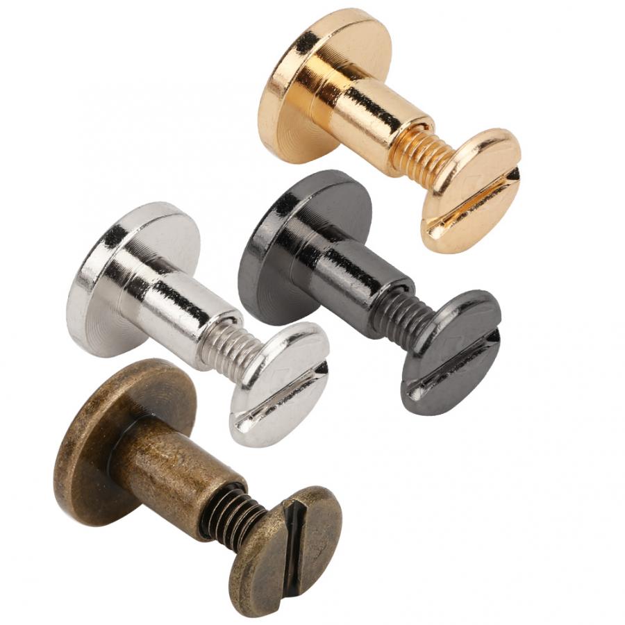 50 Set 8mm Leather Rivets Pure Copper Flat Head Metal Rivets Leather Strap Screws Kit for Notebook Binding Rivet Tubular Studs
