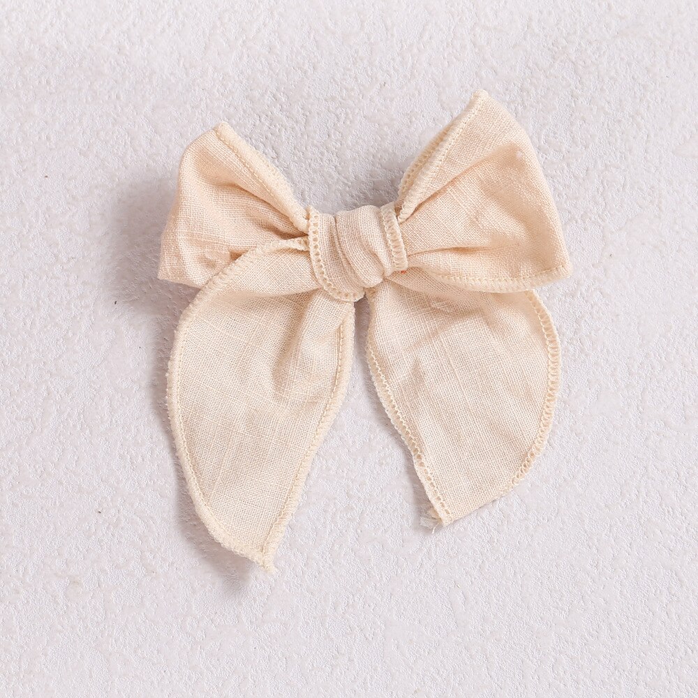 Baby Hair Clips Cotton Hairpin For girls Big Bows Barrettes Infant Linen Side Clips Hair Accessories Cute Hairgrips