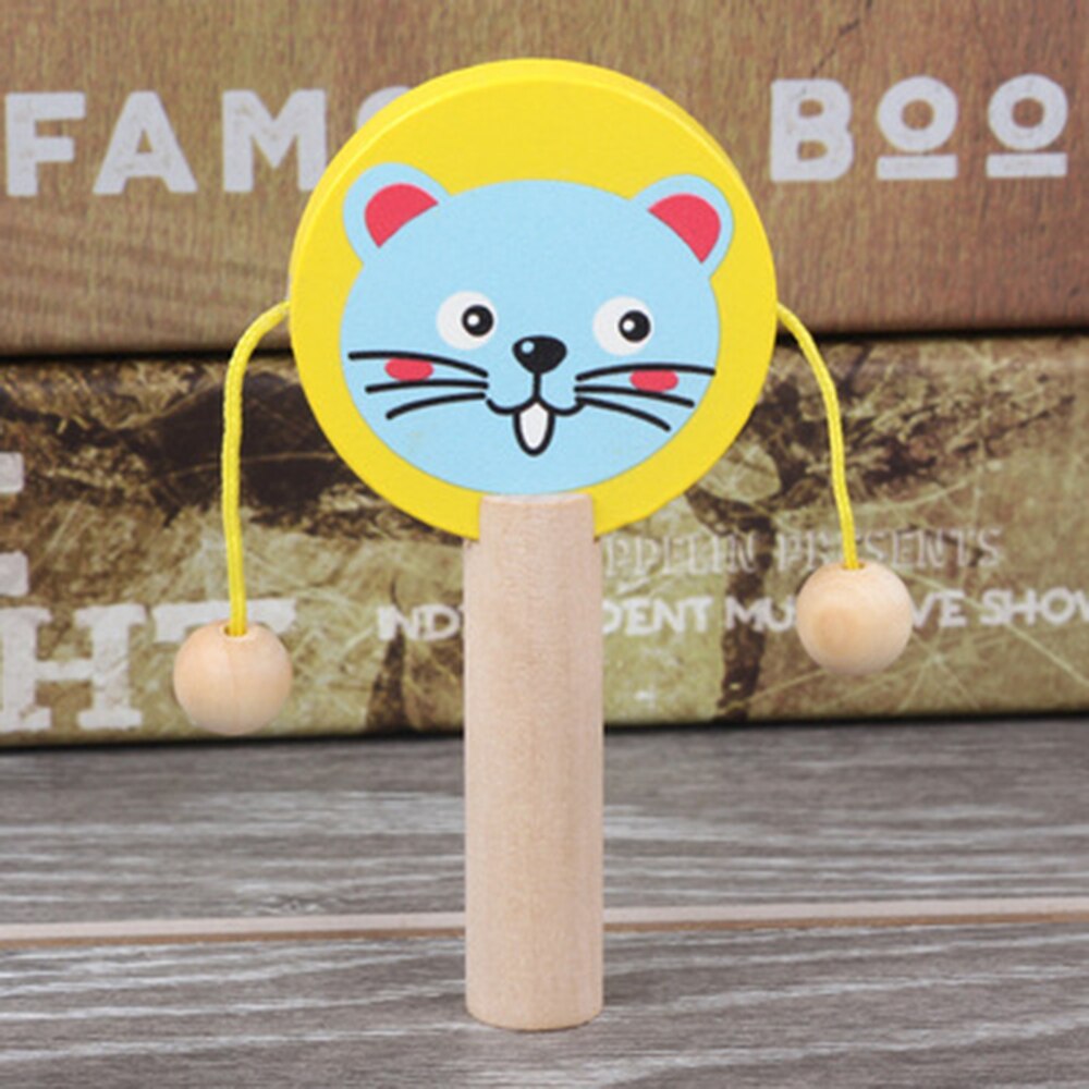 FrüHenne schule freundlicher holz welle trommel Traditionelle holz spielzeug holz welle trommel trommel glocken Baby musik spielzeug: Maus