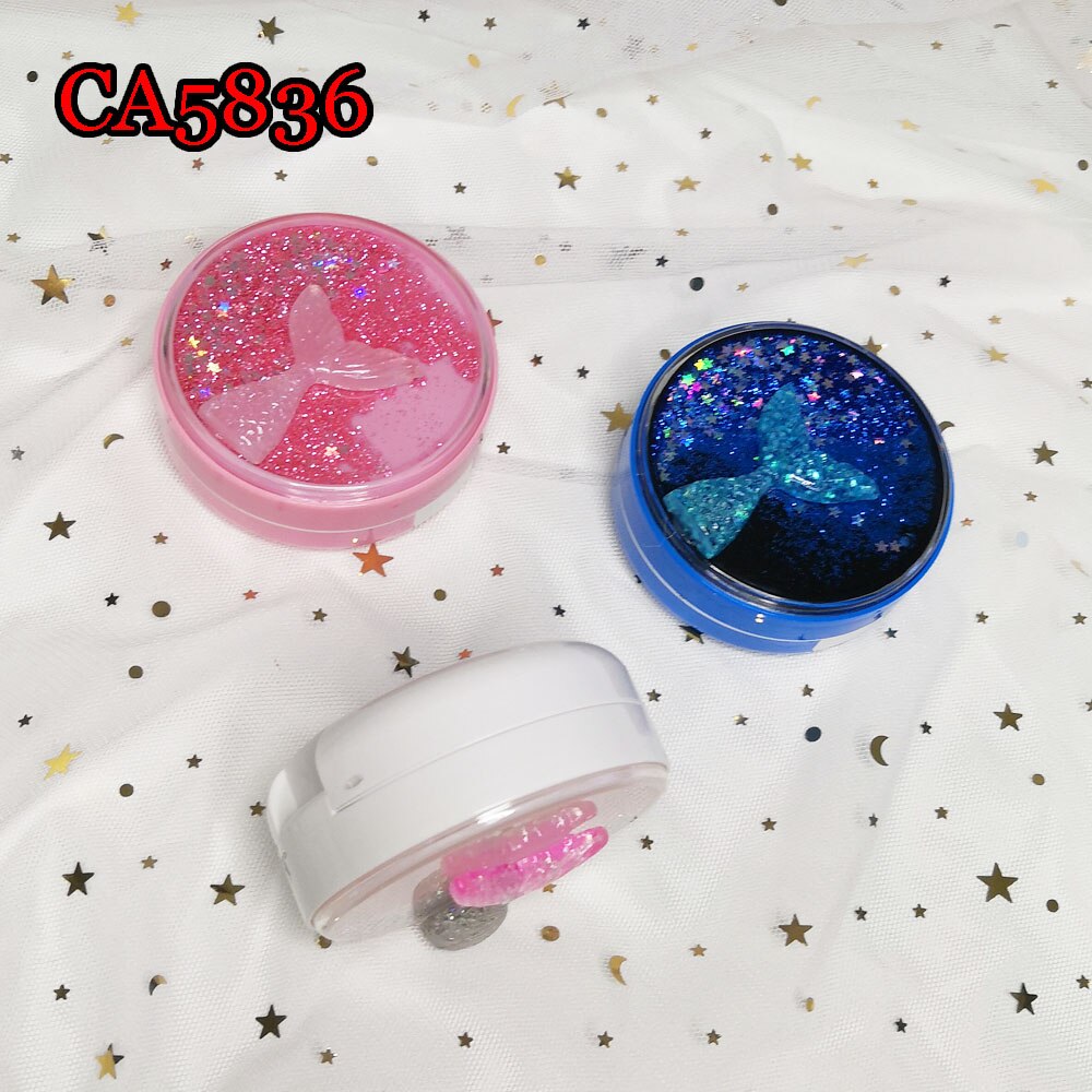 Mermaid Tear Glitter Quicksands Contact Lens Cases with Mirror Box Convenient Contact Lens Case Container CA5836
