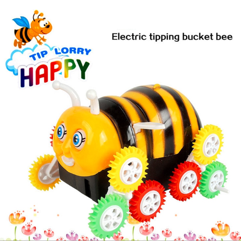 Schattige Kleine Bijen Dump Truck Elektrische Kantelbakje Bee Kinderen Elektrische Auto Speelgoed Voor Kinderen