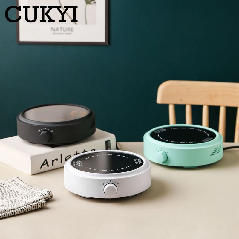 CUKYI-estufa eléctrica de cerámica de 110V/220V, 2 engranajes de potencia de fuego, perilla ajustable, Caldera de té portátil, estufa Universal impermeable, utensilios de cocina