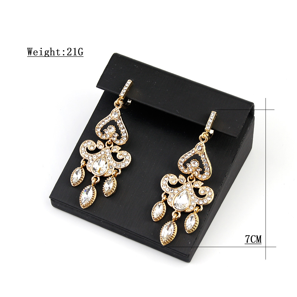 Sunspicems-pendientes de gota árabes de Color dorado de 18K para mujer, cristal de agua, flor de Marruecos y Argelia, joyería para boda, de novia