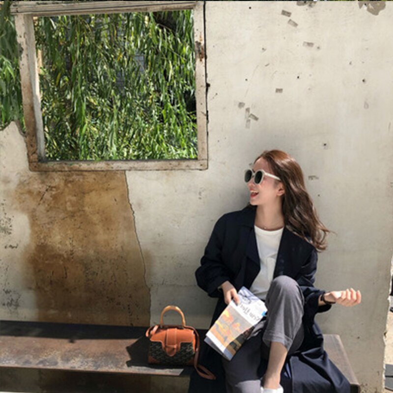 #39 dames trenchcoat lange lentejassen dames geplooide chiffon split dunne bovenkleding losse trenchcoat voor dames