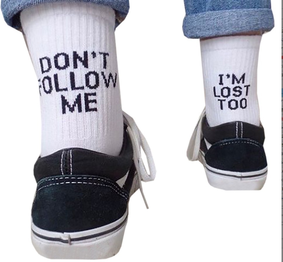 Chaussettes de Style coréen pour femmes, mignonnes, blanches, Harajuku, pour hommes, nouveauté, chaussettes en coton, Hip Hop, lettres de rue