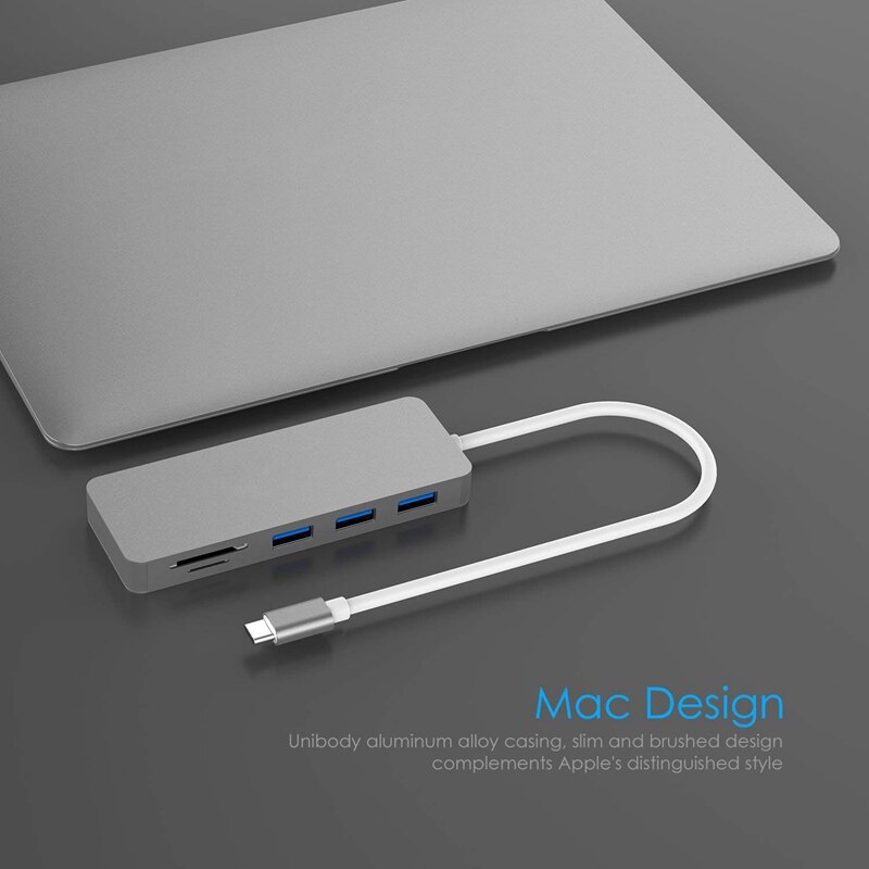 TYPE-C 5 em 1 docking station sd, tf é adequado para todos os dispositivos usb c. Suporte: windows me/2000/xp/vista/nt/7/8, mac