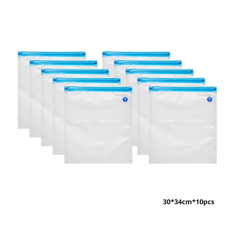 Tinton life handhållen mat vakuumförseglare förpackningsmaskin filmbehållare försegling vakuumförpackare med vakuum blixtlåspåsar: Påsar -30 x 34cm 10 st
