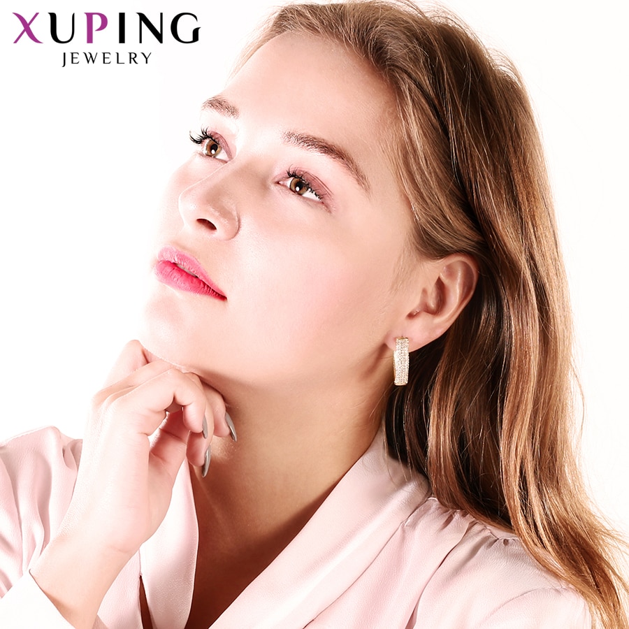 Xuping Jewelry Earrings Hoops Gold Color Plated Charm Style Girls Women for Christmas 20132