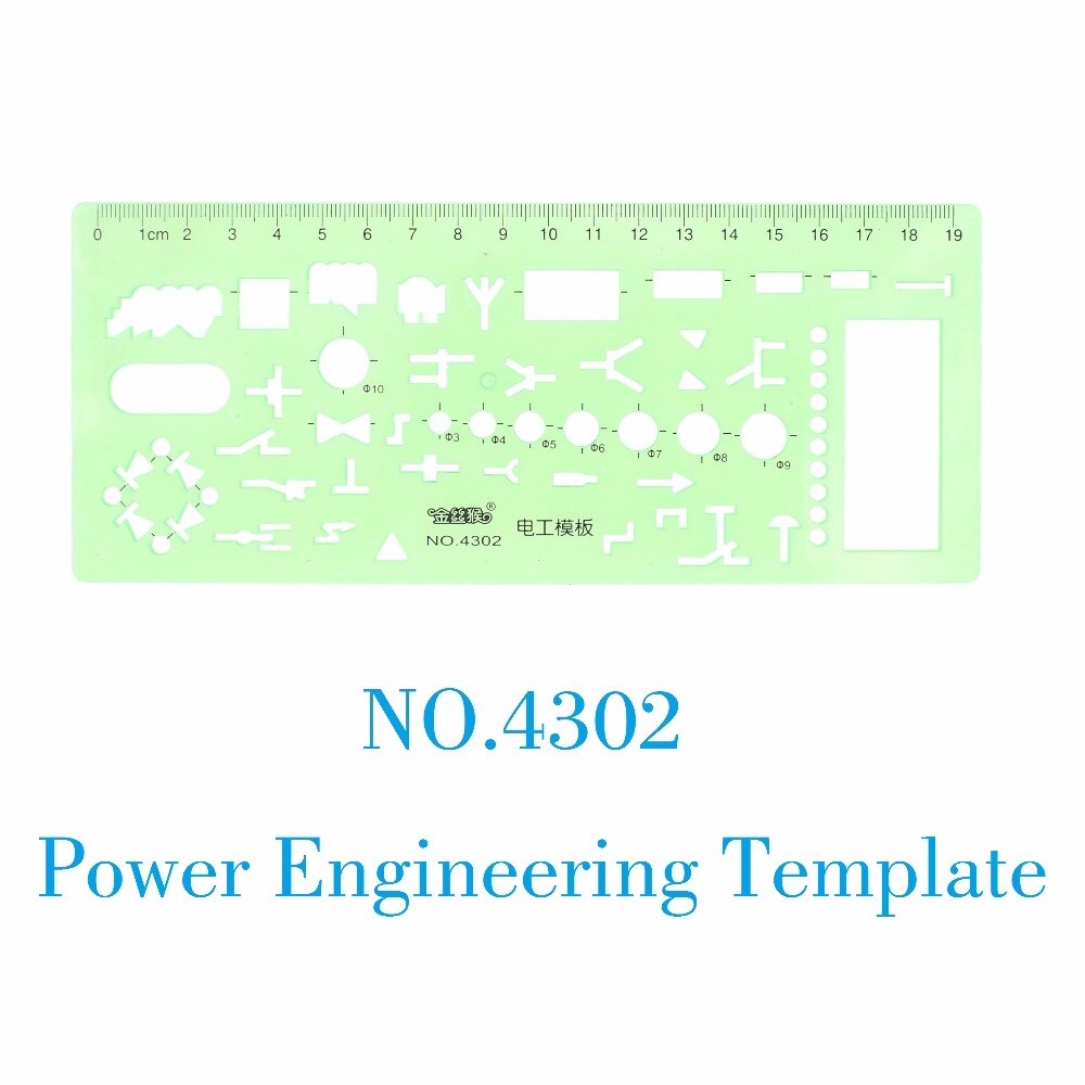 Power Engineering Drawing Template Ruler Electrical Power Drafting Template Stencil Plantillas Dibujar, Metric, NO.4302
