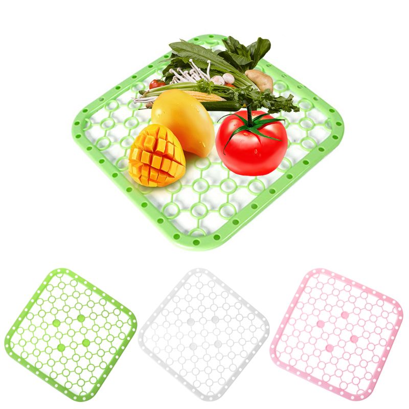 Multifunktions silikone bord dækkeserviet grøntsager tallerkener vask tørrestativ afløbsbræt måtte store gitre køkken isoleringspude