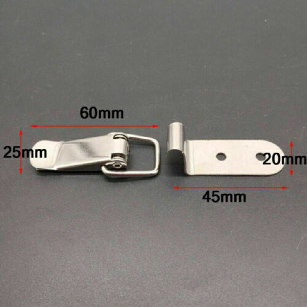 4pc Silver Latch 90° Stainless Steel Spring Loaded Draw Toggle Latch Clamp Clip Set Cabinet Hardware