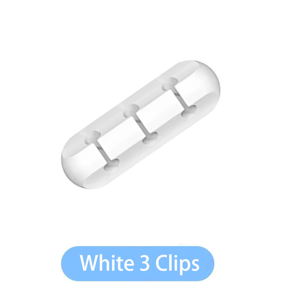 Clips de soporte de Cable adhesivo, organizador de cables de gestión de cables para escritorio, Cable de carga USB, mesita de noche, Cable de alimentación, Cable de ratón: Blanco