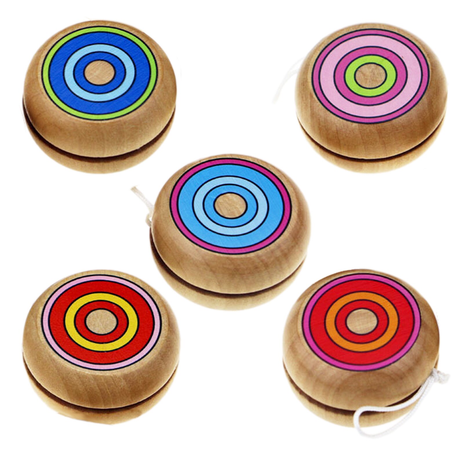 5 Pcs Houten Yoyo Bal Kinderen Educatief Responsieve Yoyo Fun Speelgoed
