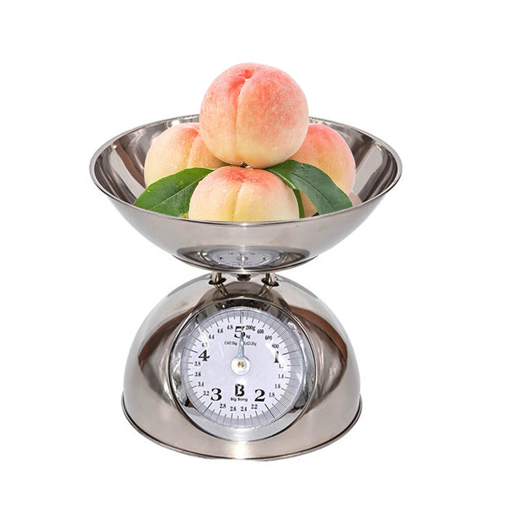 5kg Stainless Steel Cooking Accurate Measuring Tool Home With Bowl Kitchen Scale Vegetables Food Weighing Mechanical Type Baking