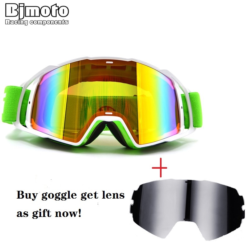 Motocross MX ski Goggle bike pit bike gafas ATV Motorcycle Helmet Off Road Glasses buy one Goggles get one lens free