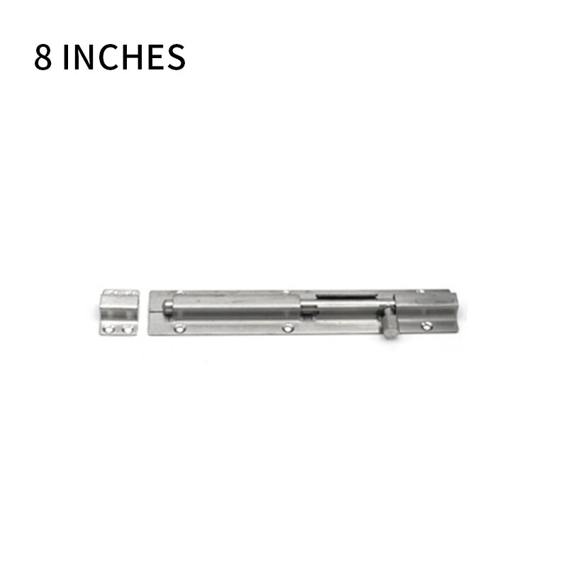Verrous de porte de meuble, serrures en acier inoxydable de 1.5/2/3/4/6/8/10/12 pouces, loquet de chaîne de porte coulissante pour quincaillerie de sécurité de portail: D