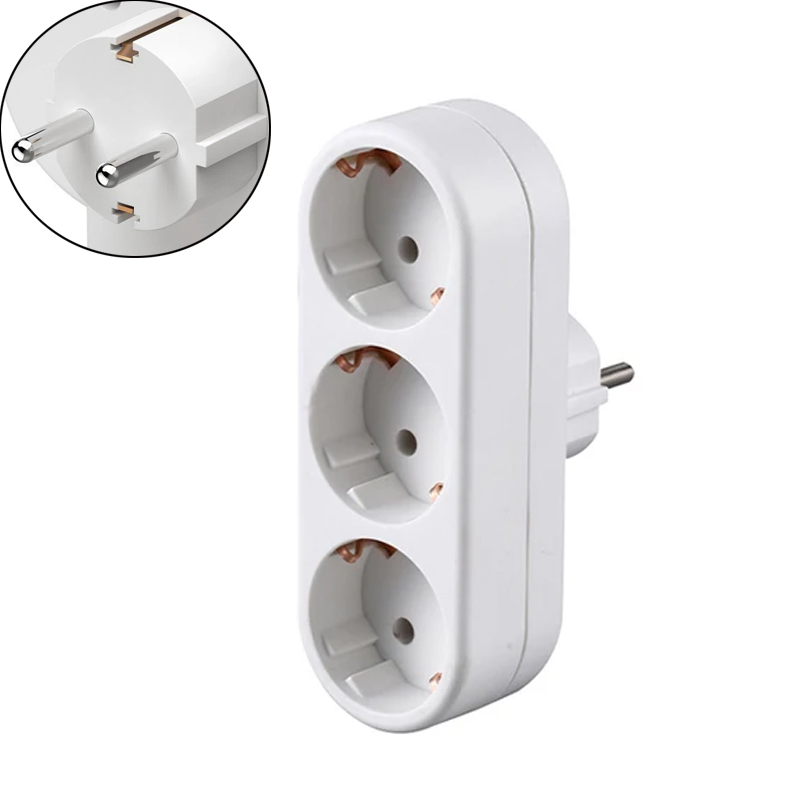 Białe europejskie 2-drożne 3-drożne przedłużenie ścienne UE gniazdo zasilania niemcy Korea rosja Schuko konwerter wtyczki gniazdo 16A 3500W typ E: zielony