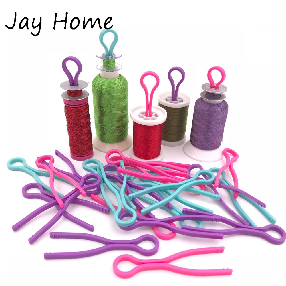 30Pcs 4 Kleuren Plastic Spoel Draad Houders Draad Spoel Clips Klemmen Voor Diy Klossen Borduurgaren Spoelen Organiseren