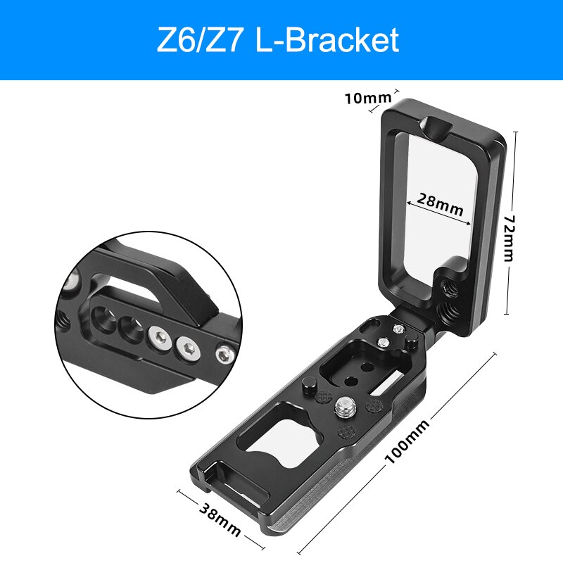 Selens L-Bracket Camera Grip For Sony A7M3 A7R4 For Nikon Z6 Z7 CamFi Universal Extendable Aluminum Alloy L Type Camera Cage Rig: For Z6 Z7