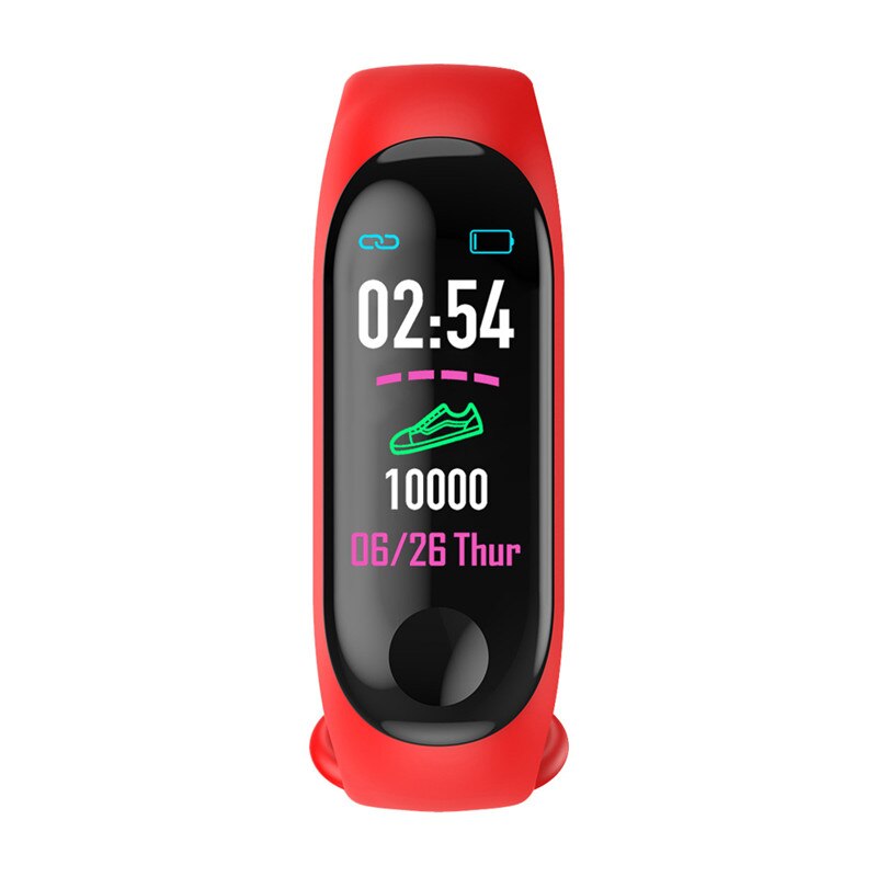 Stocking Waterproof Smart Watch Wristbands Tracker Fitness Sport Activity Fit bit iOS & Android: Red