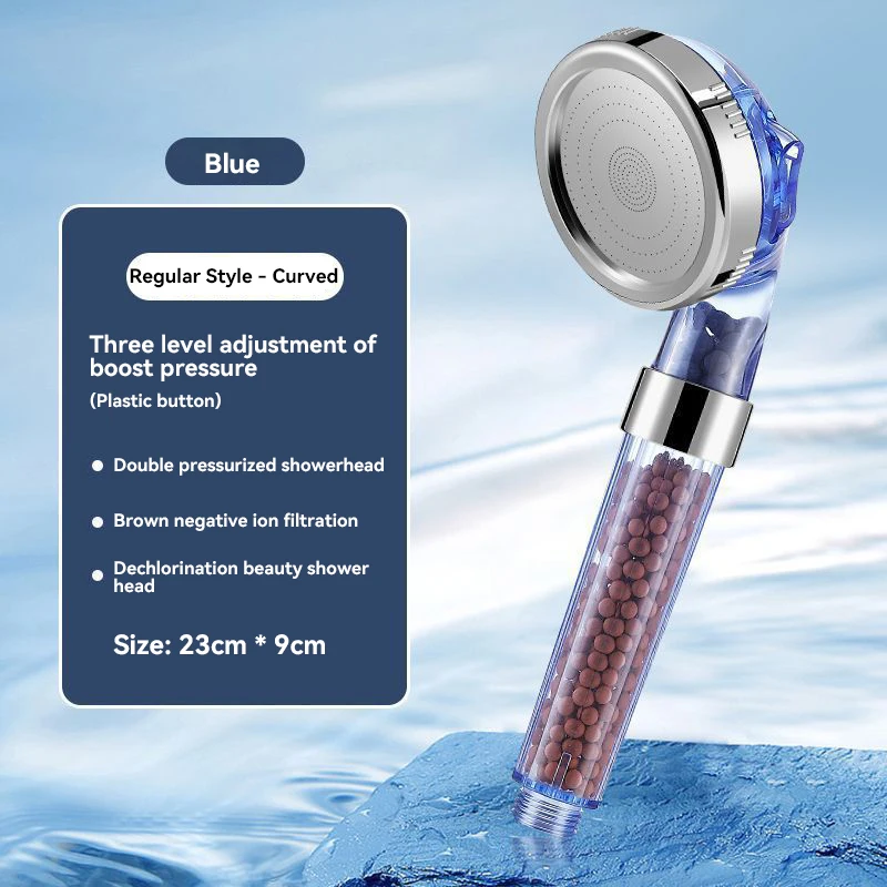 Gloednieuwe 3 Modi Hogedruk Watertherapie Douchekop Waterbesparing Regenwater Meting Anion Filter Filters Waterbron: YELLOW