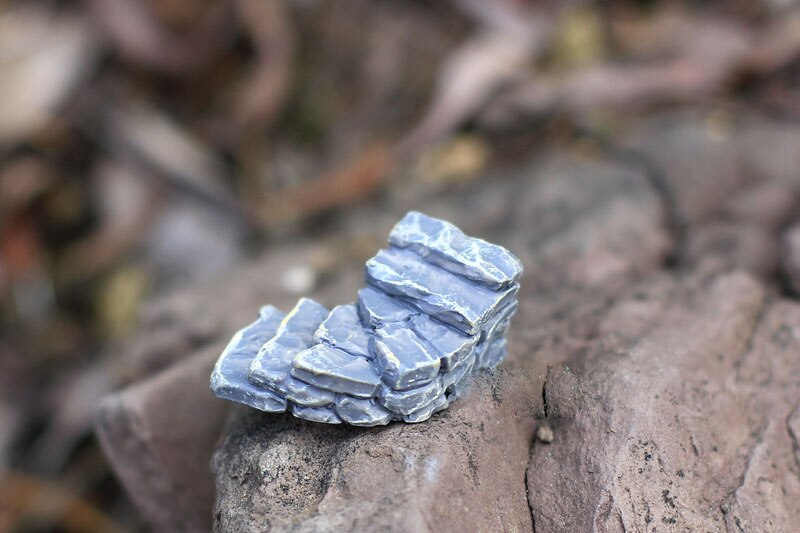 Escalera de camino de paso de piedra gris, accesorios de bricolaje para decoración de jardín, casa, Mini artesanía, micropaisajismo, 2 uds.: 1